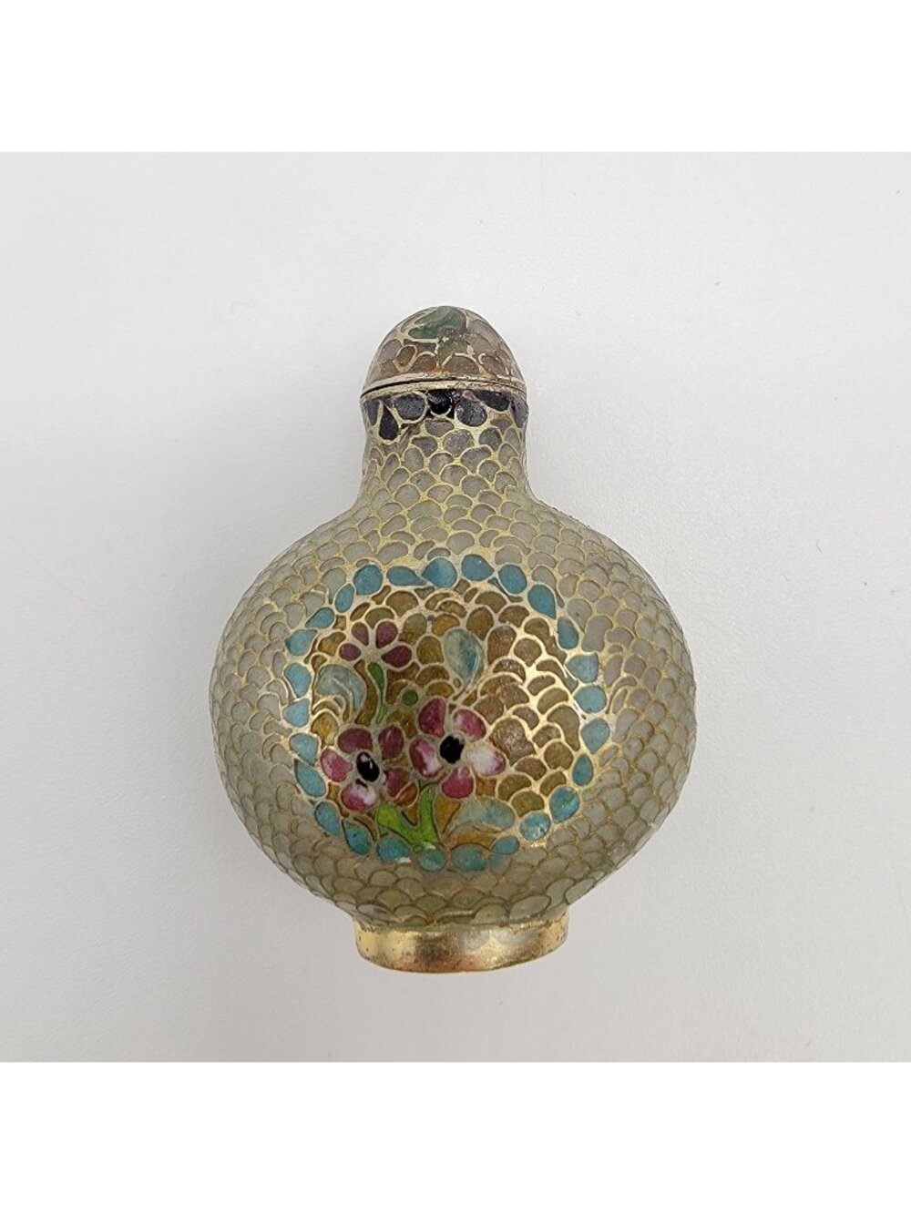 Plique A Jour Cloisonne Glass Snuff Bottle